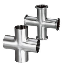 Sanitary Grade Clamp Cross Stainless Steel Four Way Pipe Fittings